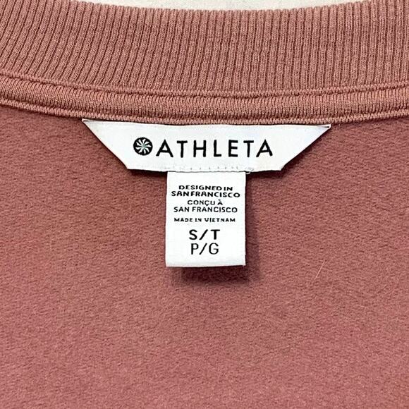 Athleta Coaster Luxe Modal Blend Pullover Sweatshirt Women's ST Pink Athleisure - Picture 3 of 8